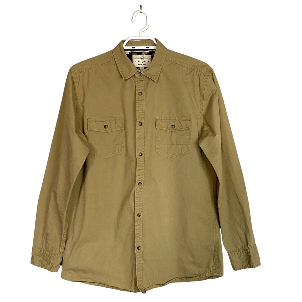 Steel & Jelly Men's Tan Button Down Khaki Shirt